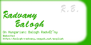radvany balogh business card